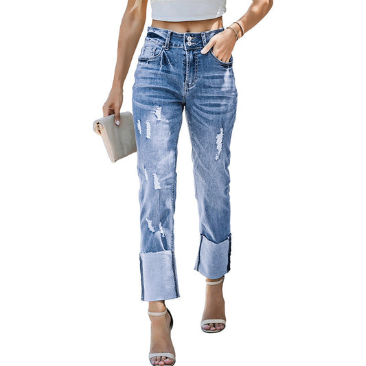 Harun's "I Can't Decide Between Shorts and Pants" Ankle-Nibbler Ripped Cropped Trousers for Women