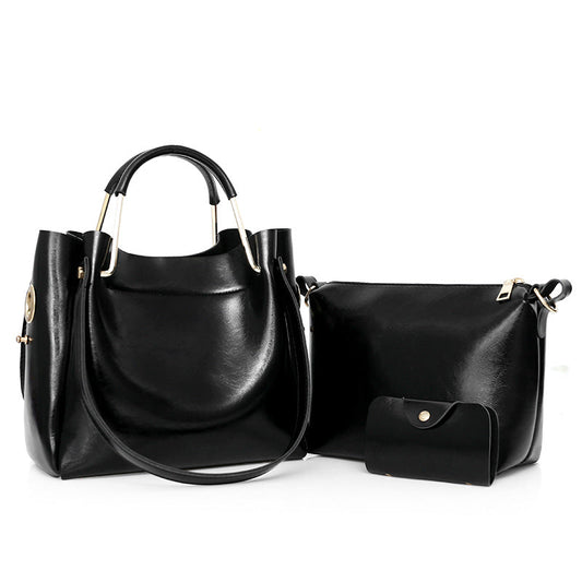 Chic Retro Oil Wax Tote - Versatile Single Shoulder Handbag by Sanjiantao